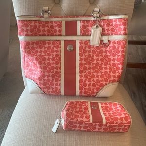 Coach Purse with Matching Cosmetic Bag